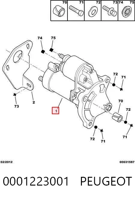 Motor de arranque 0001223001 Peugeot/Citroen