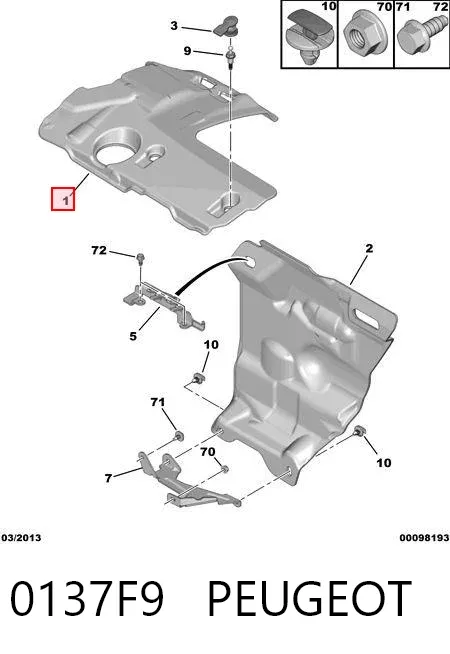 Tapa motor 0137F9 Peugeot/Citroen