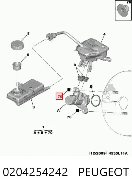 Cilindro maestro de frenos 0204254242 Peugeot/Citroen