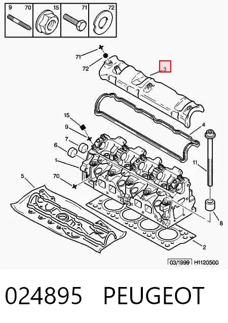 Tapa de balancines Peugeot 405 I