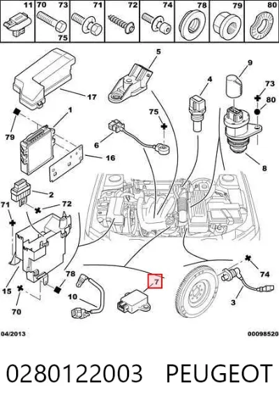 Sensor de posición del acelerador PEUGEOT 0280122003