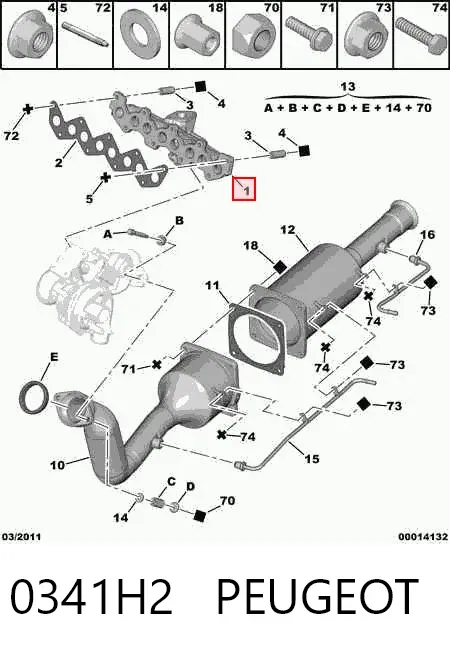 Colector de escape Citroen C8 EA, EB