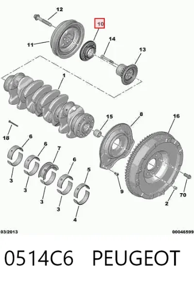 Retén delantero del cigüeñal PEUGEOT 0514C6