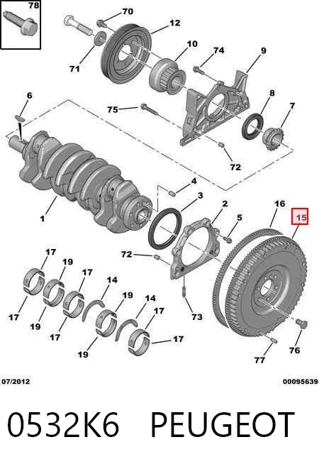 Volante motor 0532K6 Peugeot/Citroen