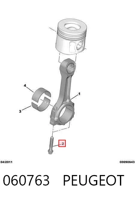 Tornillo de biela 060763 Peugeot/Citroen