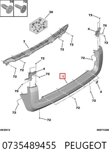 Parachoques trasero 0735489455 Peugeot/Citroen