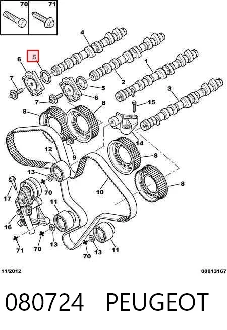 Retén delantero del árbol de levas 080724 Peugeot/Citroen