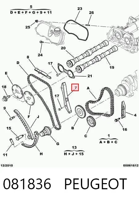 Guía de cadena de distribución 504074380 Fiat/Alfa/Lancia