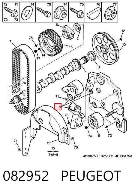 Tensor, correa de distribucion 082952 Peugeot/Citroen