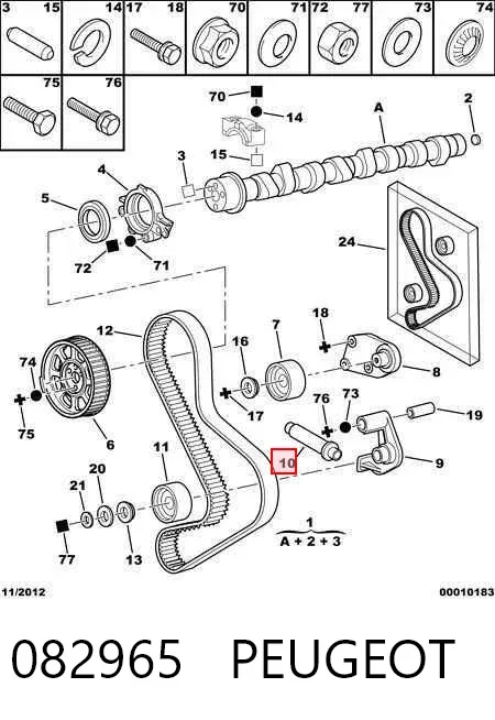 Tensor, correa de distribucion 082965 Peugeot/Citroen