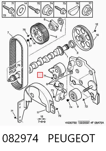 Tensor, correa de distribucion 082974 Peugeot/Citroen