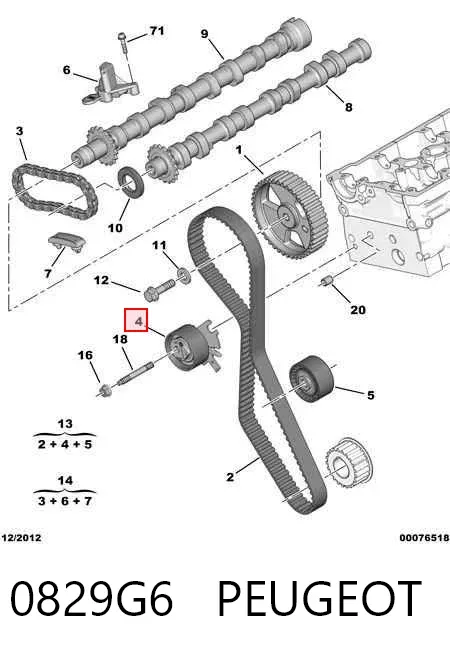 Tensor correa distribución 0829G6 Peugeot/Citroen