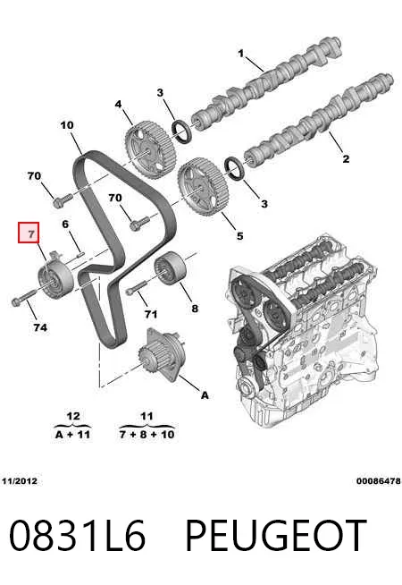 Kit de distribución 0831L6 Peugeot/Citroen
