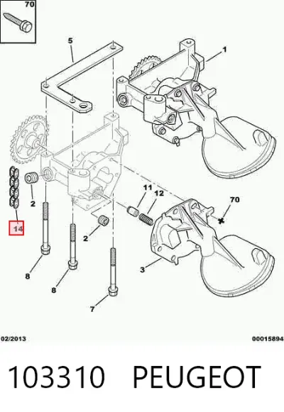 Cadena de la bomba de aceite PEUGEOT 103310
