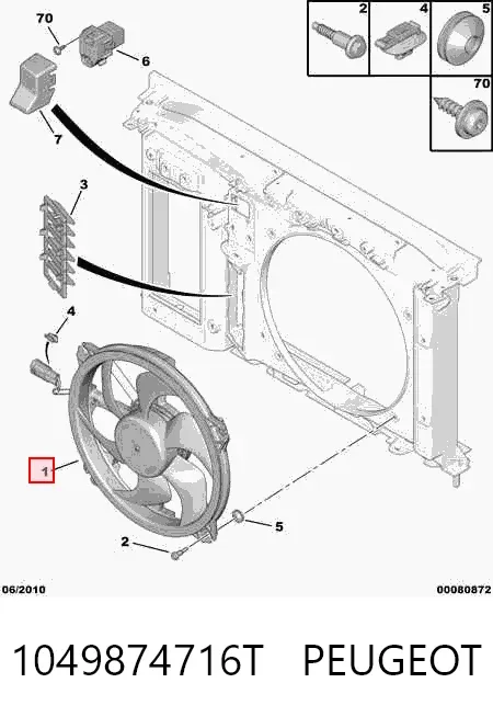 Ventilador del motor 1049874716T Peugeot/Citroen