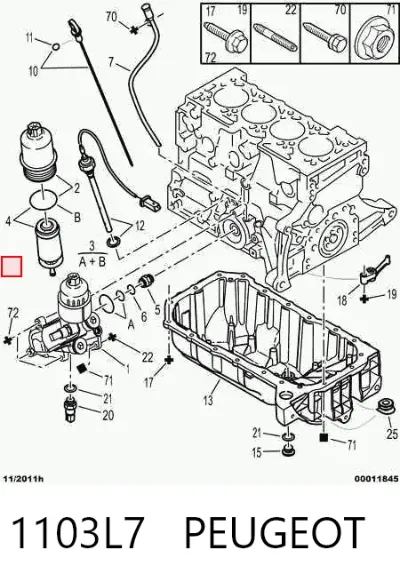Tapa del filtro de aceite PEUGEOT 1103L7
