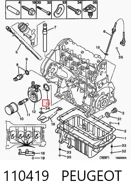 Junta de radiador de aceite 110419 Peugeot/Citroen