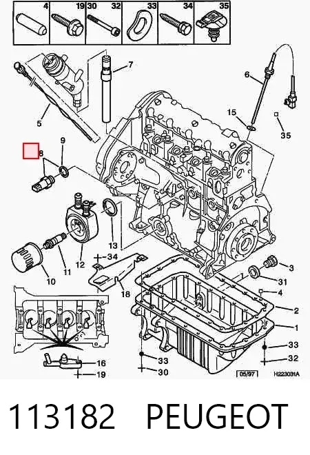 Sensor de presión de aceite 113182 Peugeot/Citroen