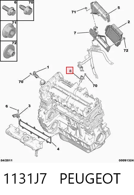 Sensor de cigüeñal 1131J7 Peugeot/Citroen