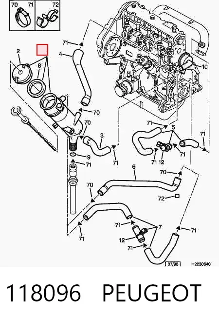 Tapa de aceite de motor 118096 Peugeot/Citroen