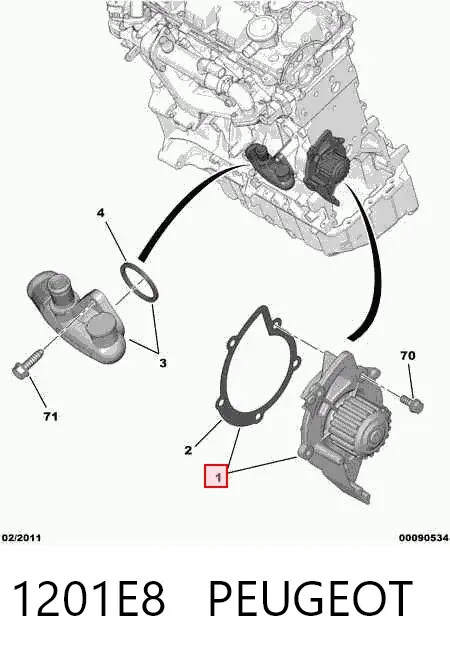 Bomba de agua 1201E8 Peugeot/Citroen