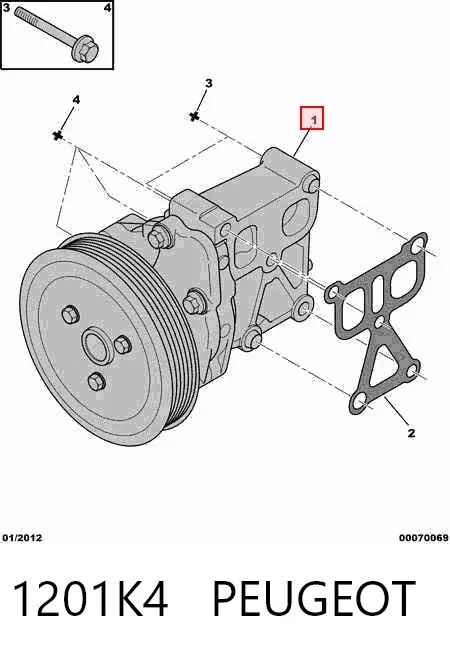 Bomba de agua 1201K4 Peugeot/Citroen