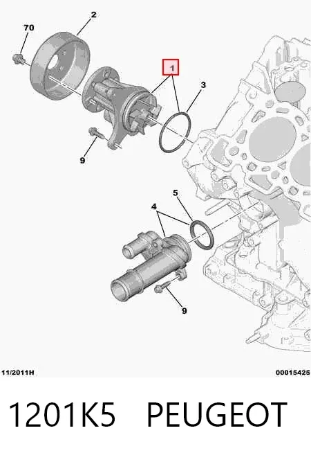Bomba de agua 1201K5 Peugeot/Citroen