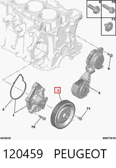 Polea de la bomba de agua PEUGEOT 120459