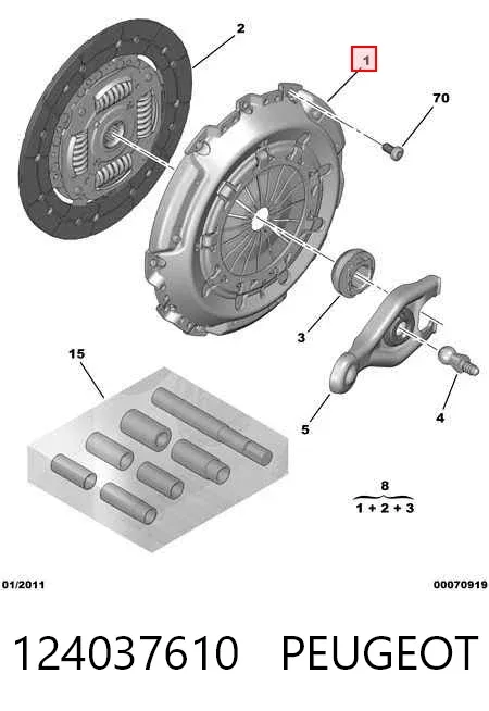 Plato de presión de embrague 124037610 VAG