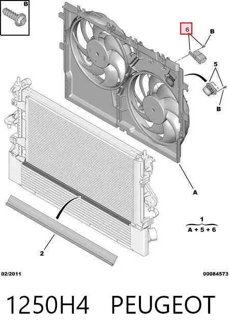Ventilador de radiador 1250H4 Peugeot/Citroen