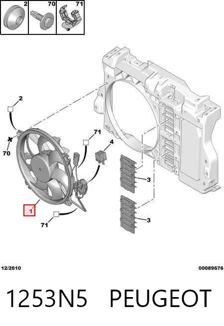 Ventilador del motor 1253N5 Peugeot/Citroen