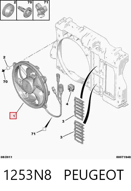 Ventilador del motor 1253N8 Peugeot/Citroen