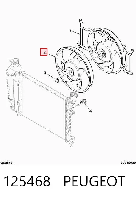 Ventilador del radiador 125468 Peugeot/Citroen