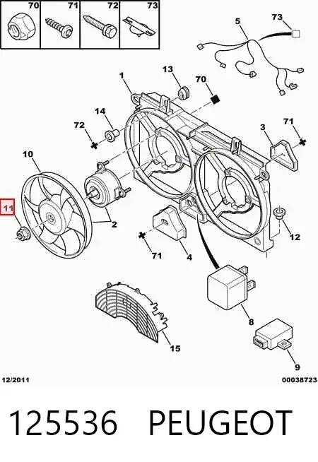 Ventilador del radiador 125536 Peugeot/Citroen
