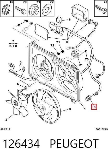 Sensor de temperatura 126434 Peugeot/Citroen