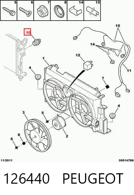 Sensor de temperatura 126440 Peugeot/Citroen