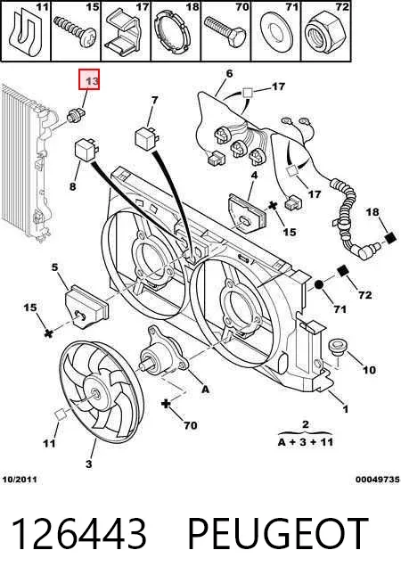 Sensor de temperatura 126443 Peugeot/Citroen