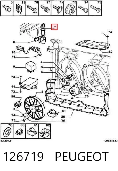 Regulador de velocidad del ventilador de refrigeración (unidad de control) PEUGEOT 126719