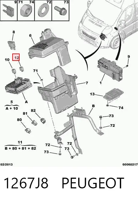 Relé ventilador 1267J8 Peugeot/Citroen