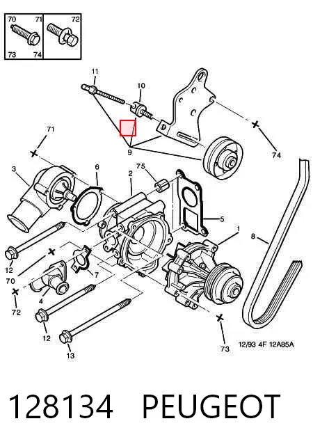 Polea tensora correa poli V 128134 Peugeot/Citroen