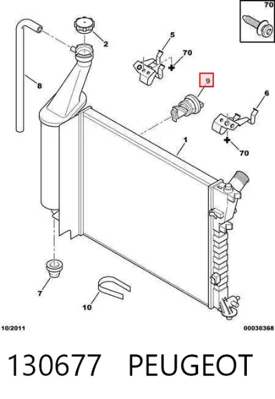 Válvula de drenaje del radiador de refrigeración PEUGEOT 130677