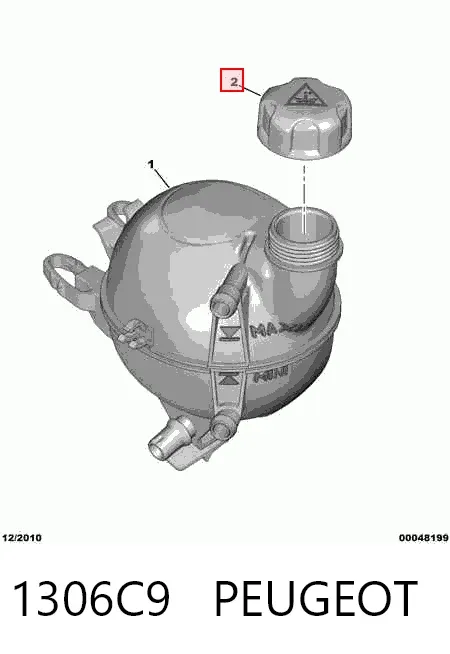 Tapón depósito de refrigerante 1306C9 Peugeot/Citroen