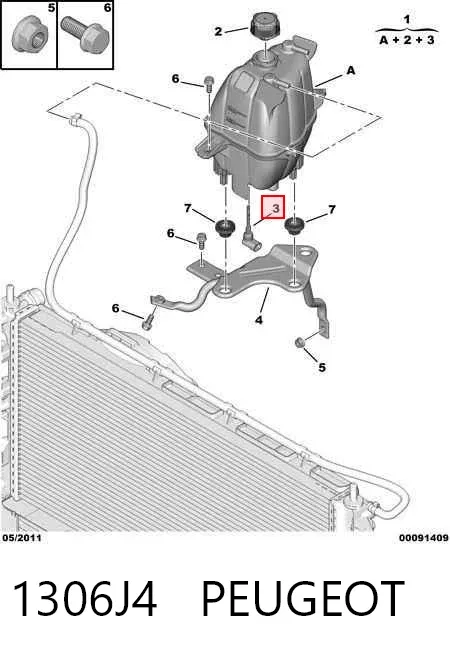 Sensor de nivel de refrigerante del depósito 1306J4 Peugeot/Citroen