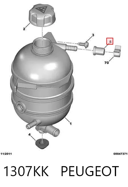Tapón depósito de refrigerante 1307KK Peugeot/Citroen