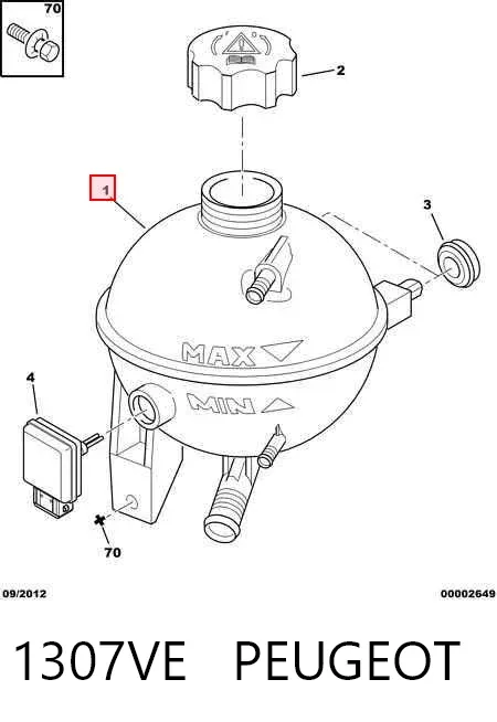 Vaso de expansión 1307VE Peugeot/Citroen