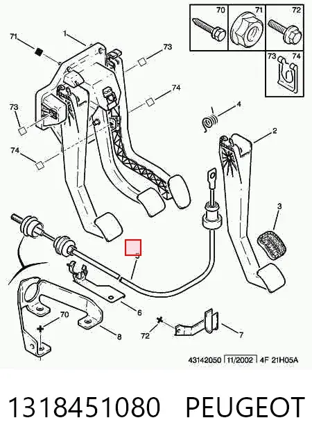 Cable de embrague 1318451080 Peugeot/Citroen