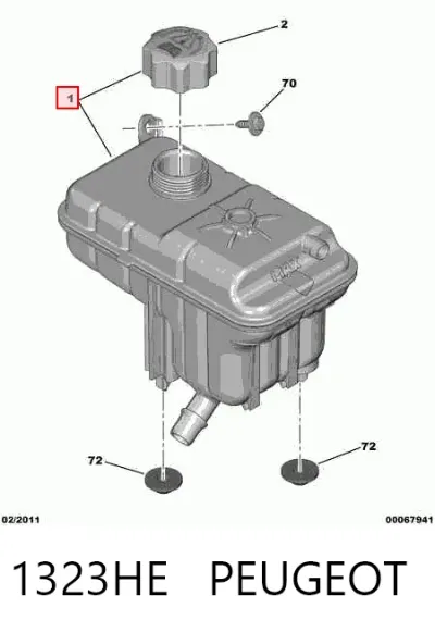 Depósito de expansión del sistema de refrigeración PEUGEOT 1323HE