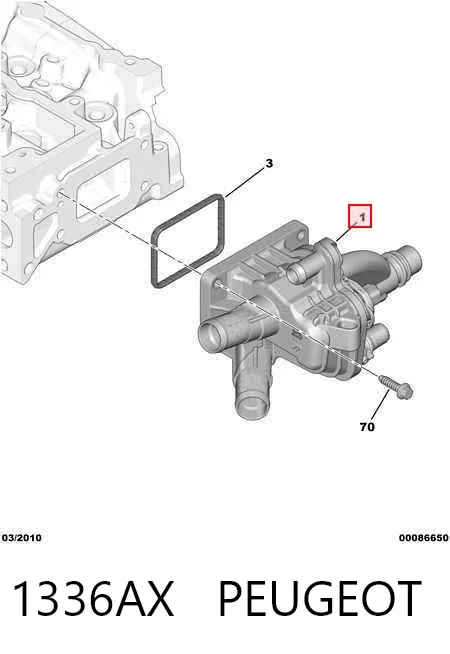 Caja de termostato 1336AX Peugeot/Citroen
