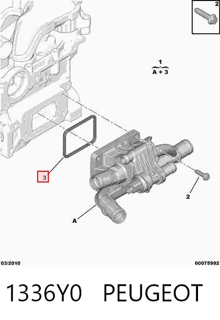 Junta de la carcasa del termostato 1336Y0 Peugeot/Citroen