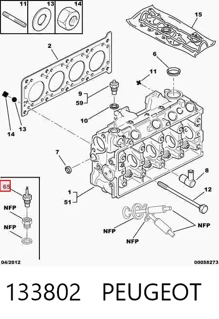 Sensor de temperatura 133802 Peugeot/Citroen